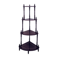 39" Tall 4-Tier Wooden Standing Corner Shelf, Cherry Finish