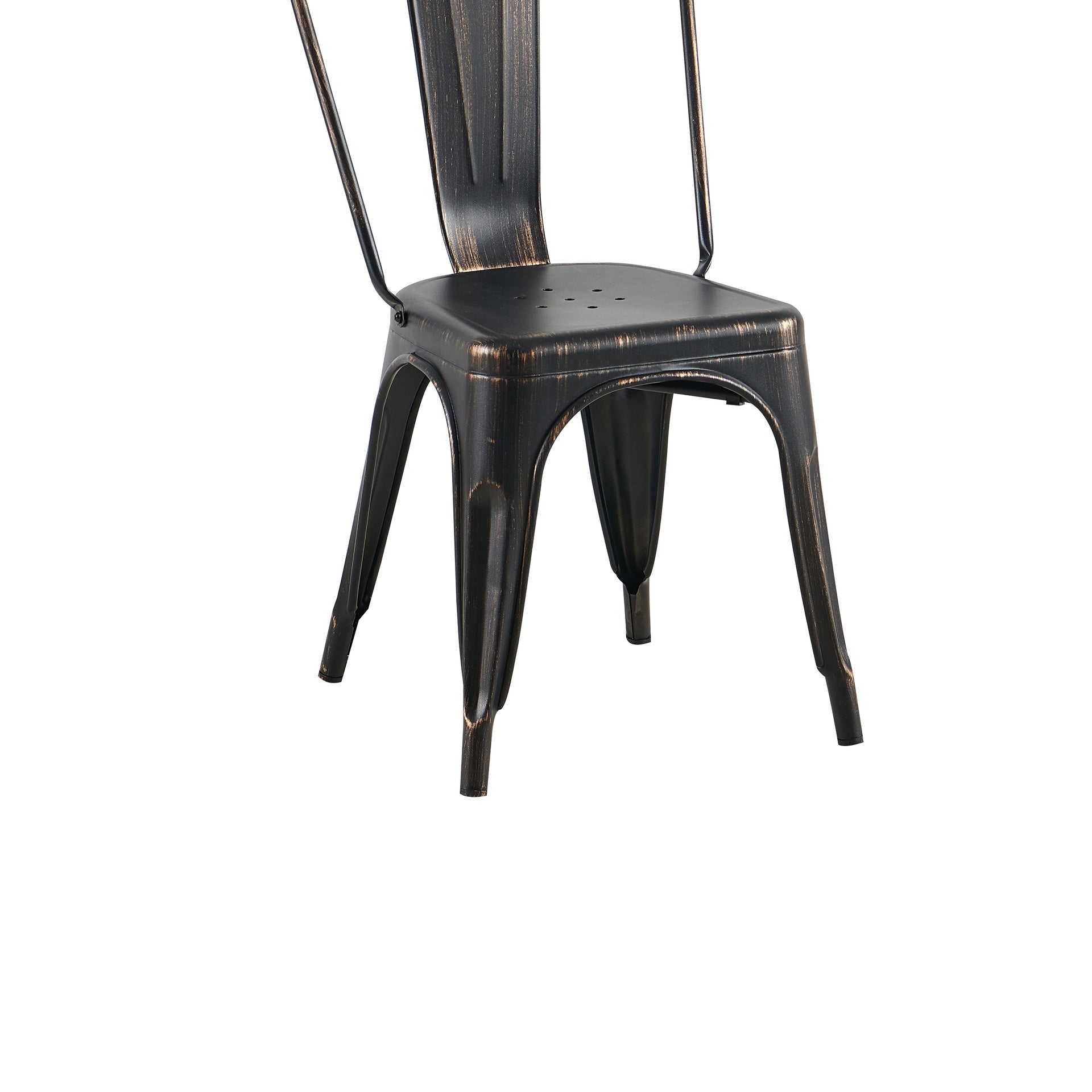 Set of 4 Sanded Matte Black Industrial Metal Dining Chairs 18 Inch Seat Height Stackable, Indoor Outdoor, Lightweight Easy-Clean Surface, Easy Assembly, Durable Modern Design, For Kitchen Restaurant