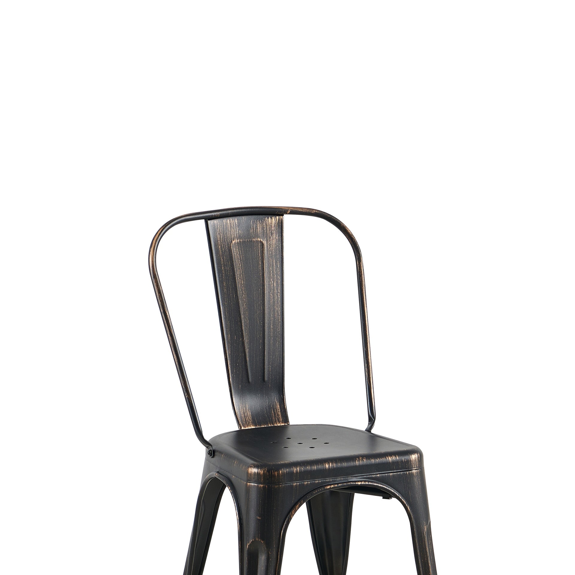 Set of 4 Sanded Matte Black Industrial Metal Dining Chairs 18 Inch Seat Height Stackable, Indoor Outdoor, Lightweight Easy-Clean Surface, Easy Assembly, Durable Modern Design, For Kitchen Restaurant