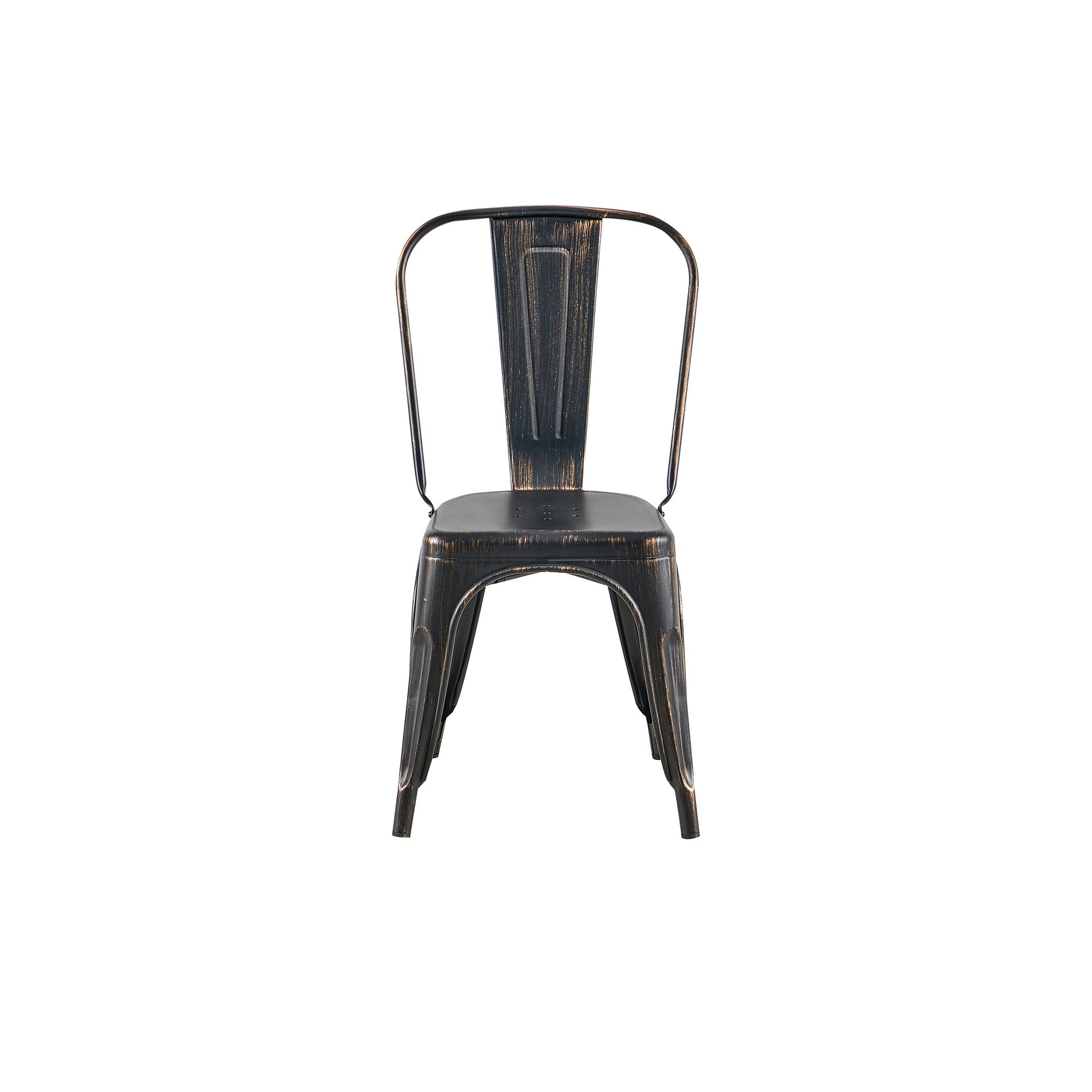 Set of 4 Sanded Matte Black Industrial Metal Dining Chairs 18 Inch Seat Height Stackable, Indoor Outdoor, Lightweight Easy-Clean Surface, Easy Assembly, Durable Modern Design, For Kitchen Restaurant