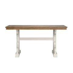 Brown And White Trestle Gathering Table