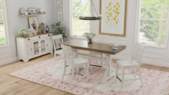 Brown And White Trestle Gathering Table