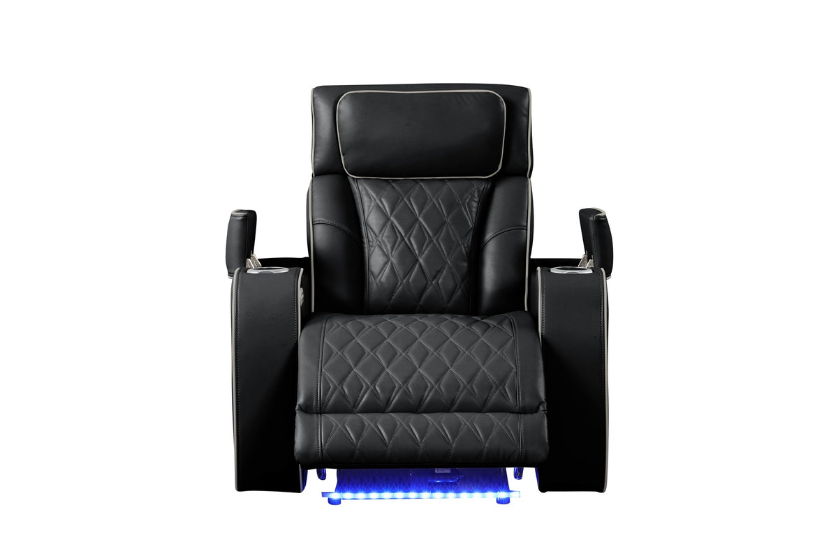 Fortuner Modern Style Upholstery Recliner Chair Made with Wood & Massage Function Included-Black      same asG150109103  (NJ inventory)