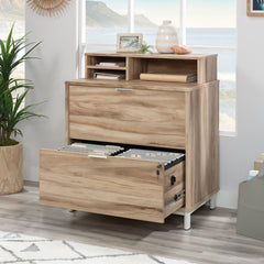 Organizer Hutch with Bookcase, Brown finish