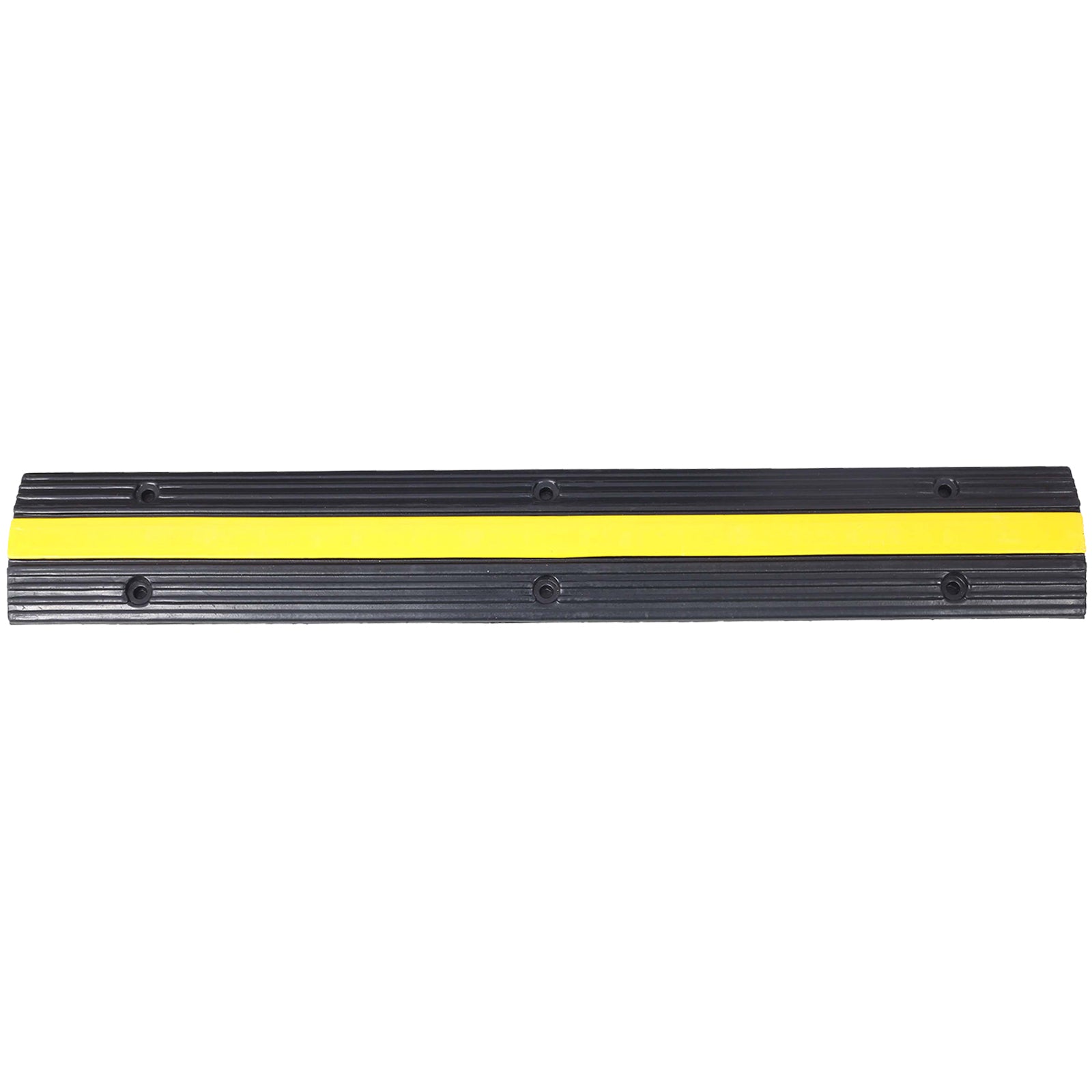 Cable Protector Ramp Rubber Speed Bumps 5 Pack of 1 Channel 6600Lbs Load Capacity with 30 Bolts Spike for Asphalt Concrete Gravel Driveway (1 Channel, 5 Pack)