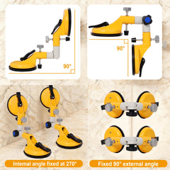 3-in-1 Adjustable angles (90-270 degrees) Suction Cup Tool for Seam Joining,fixation,and Leveling, Professional Countertop Installation Tool,yellow color