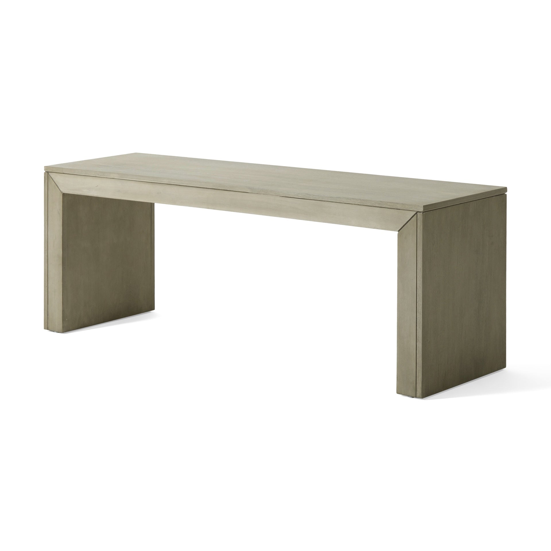 Acacia Wood Dining Bench, Light Gray Oak