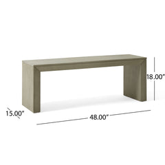 Acacia Wood Dining Bench, Light Gray Oak