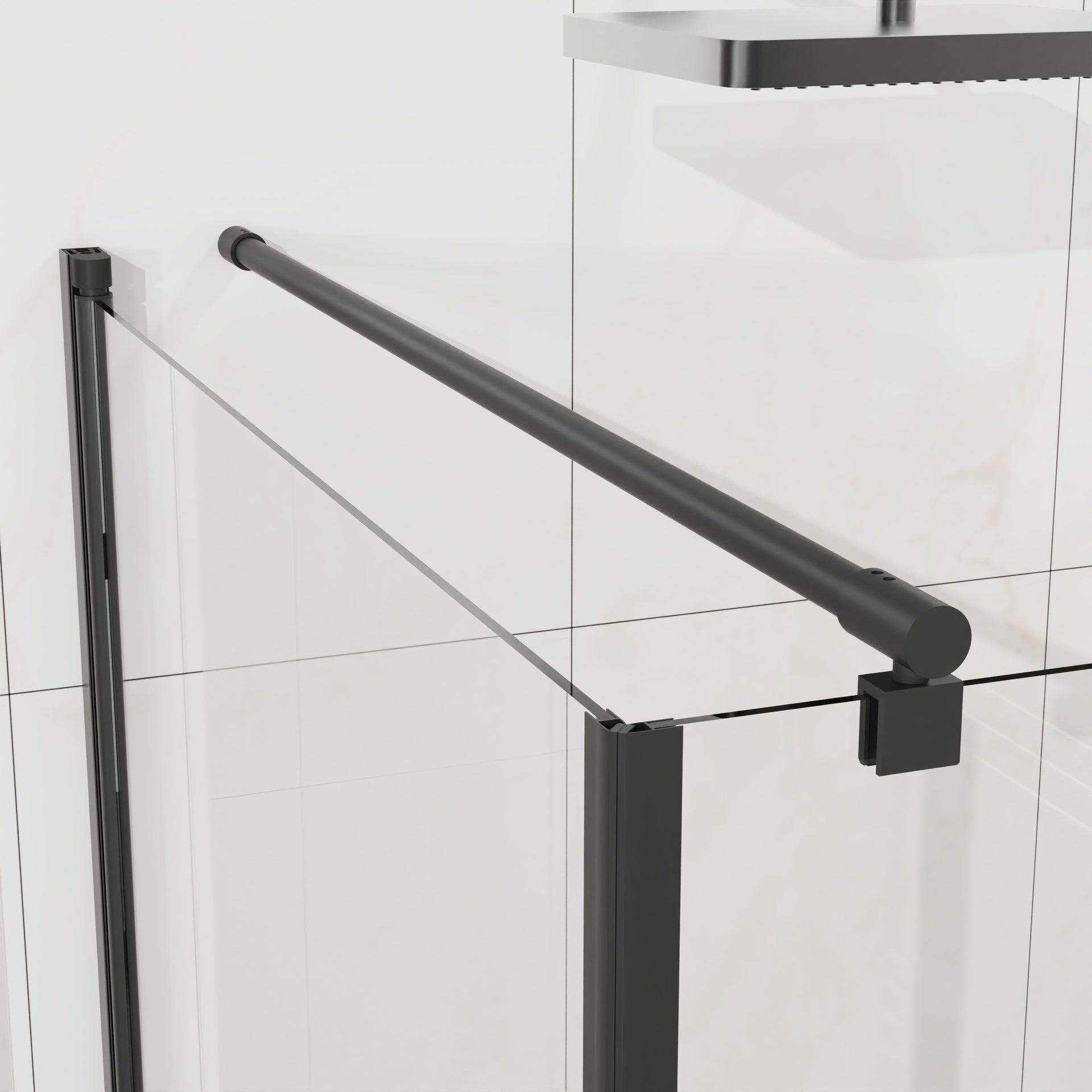 Goodyo Shower Enclosure Frameless 36 in.D x 36 in. W x 72 in. H, Corner Shower Door with 1/4 in. Clear Tempered Glass, Pivot Opening, Black Finish