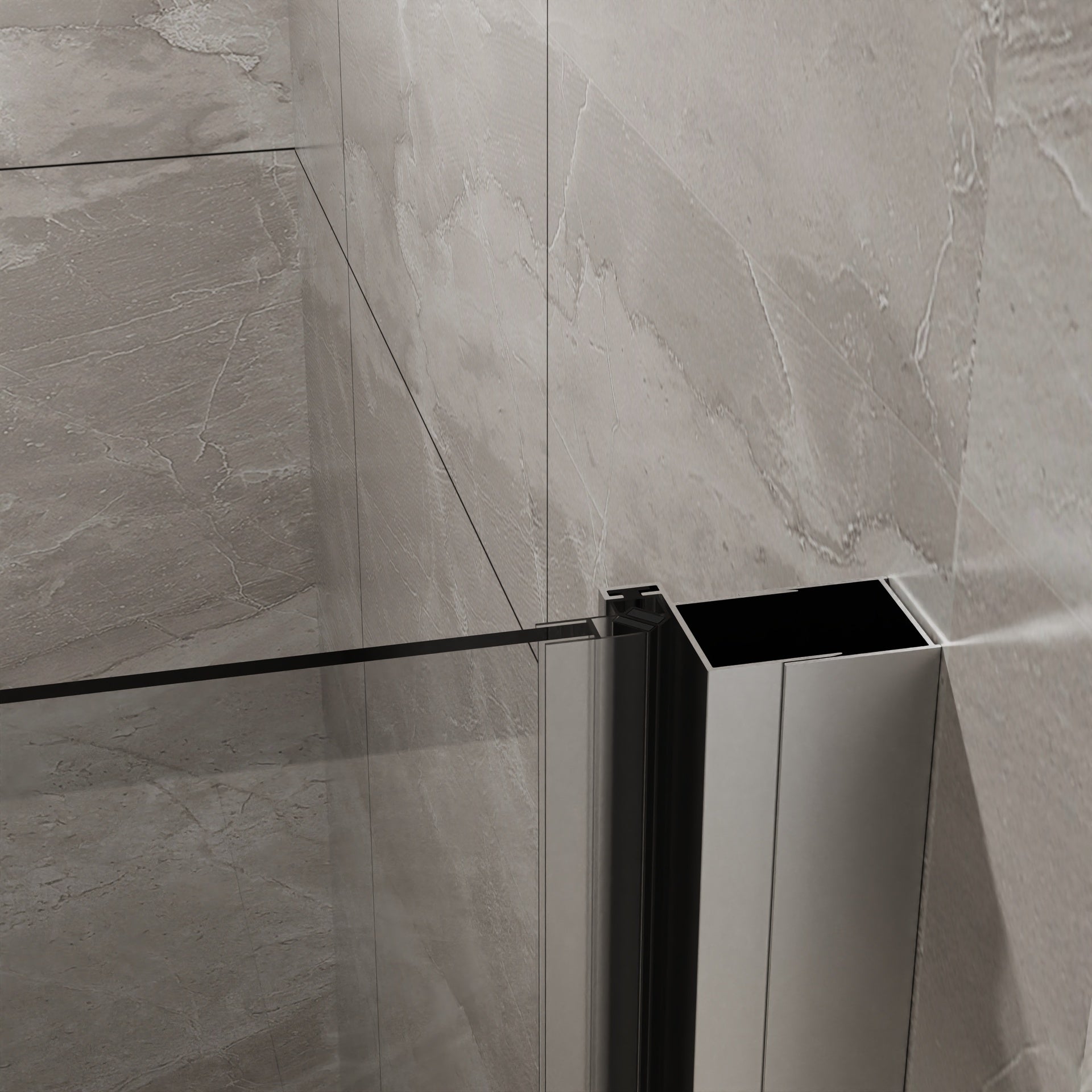 Goodyo 34"x72" Pivot Shower Door, 1/4 inch Thick Tempered Glass Swing Shower Door in Chrome Finish, Semi-Frameless Design