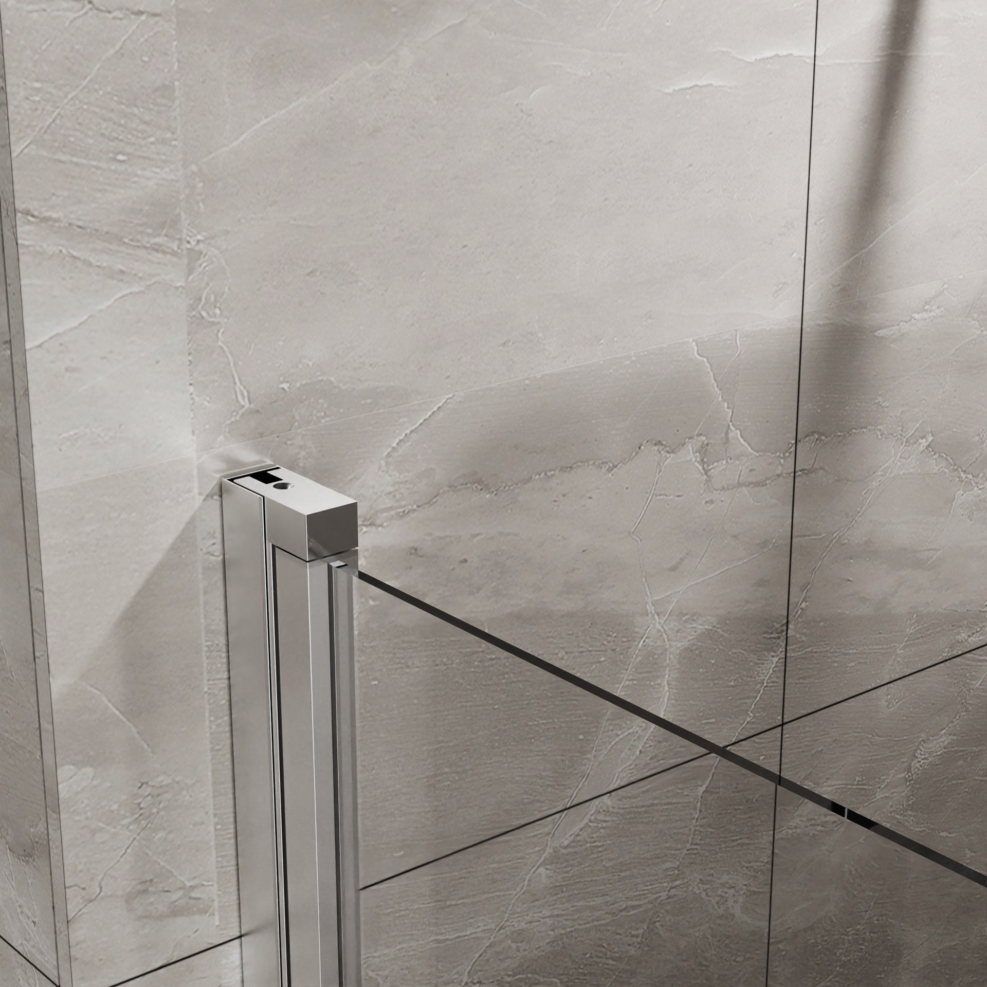 Goodyo 34"x72" Pivot Shower Door, 1/4 inch Thick Tempered Glass Swing Shower Door in Chrome Finish, Semi-Frameless Design
