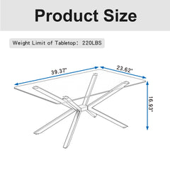 39.37" Rectangle Black Glass Coffee Table,Stylish Design with  Black Metal Legs, Coffee Table for Living Room
