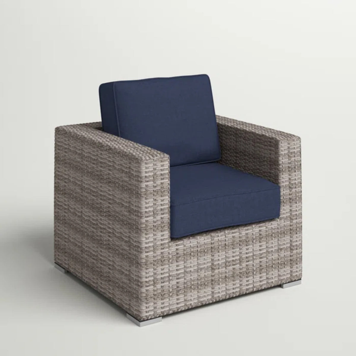 wicker club chair  GREY