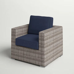 wicker club chair  GREY