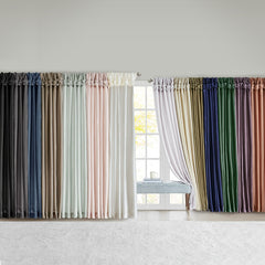 Twist Tab Lined Window Curtain Panel Dusty Aqua 50x120"