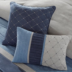 7 Piece Microsuede Comforter Set Navy King