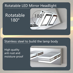 39" Modern Chrome 6-Light LED Vanity Light, Square Acrylic Lampshades Wall Mount Fixture for Bathroom, Mirror Lighting