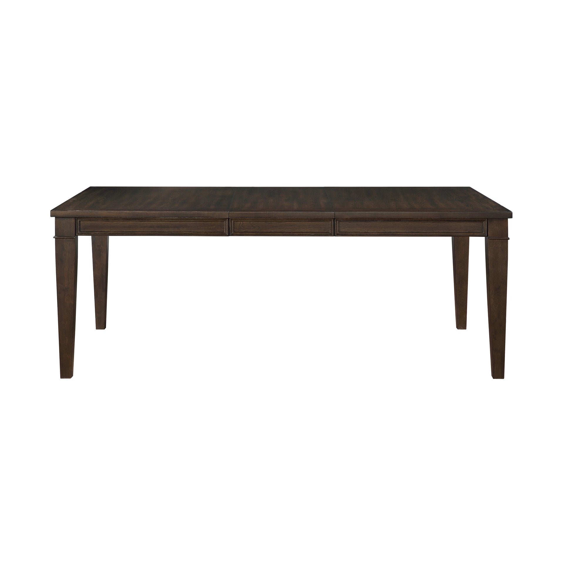 Dark Brown Finish 5pc Dining Set Expandable Table and 4x Side Chairs Beige Fabric Upholstered Seat Classic Look Dining Wooden Furniture