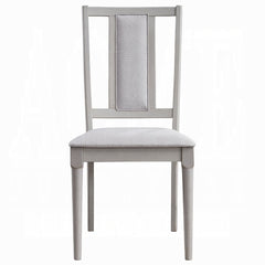 Elegant Gray Finish Contemporary Dining Chars Set of 2 Wooden Upholstered Seat Modern Dining Room Furniture