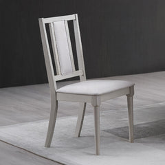 Elegant Gray Finish Contemporary Dining Chars Set of 2 Wooden Upholstered Seat Modern Dining Room Furniture