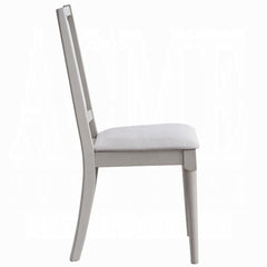 Elegant Gray Finish Contemporary Dining Chars Set of 2 Wooden Upholstered Seat Modern Dining Room Furniture