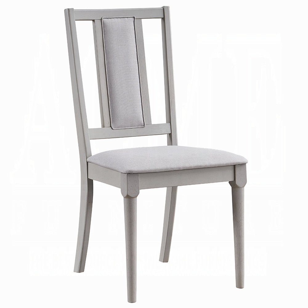Elegant Gray Finish Contemporary Dining Chars Set of 2 Wooden Upholstered Seat Modern Dining Room Furniture