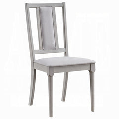 Elegant Gray Finish Contemporary Dining Chars Set of 2 Wooden Upholstered Seat Modern Dining Room Furniture