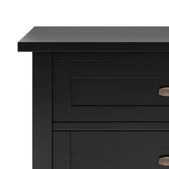 Warm Shaker Solid Wood 24 inch Wide Transitional Nightstand in Black