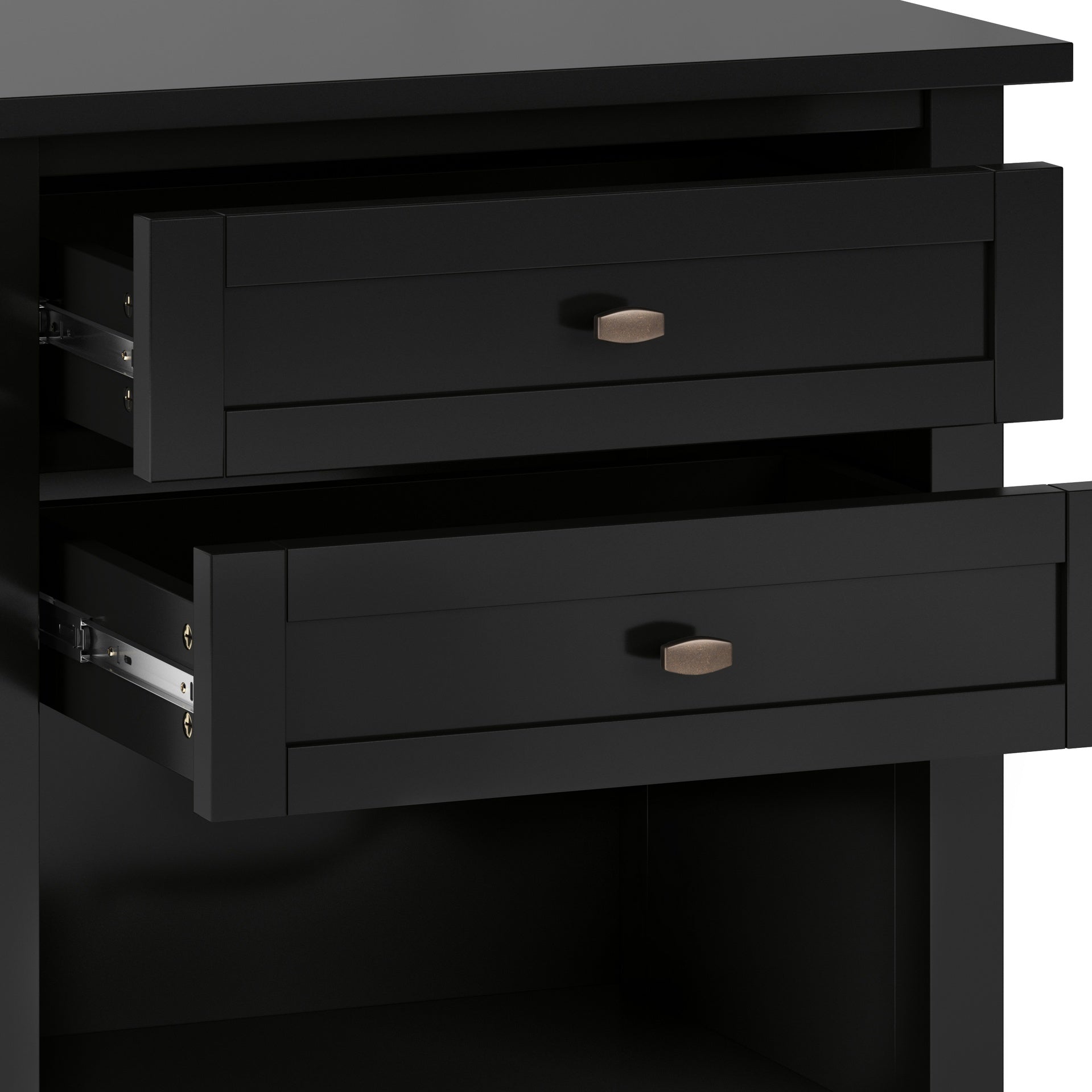 Warm Shaker Solid Wood 24 inch Wide Transitional Nightstand in Black