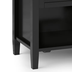 Warm Shaker Solid Wood 24 inch Wide Transitional Nightstand in Black