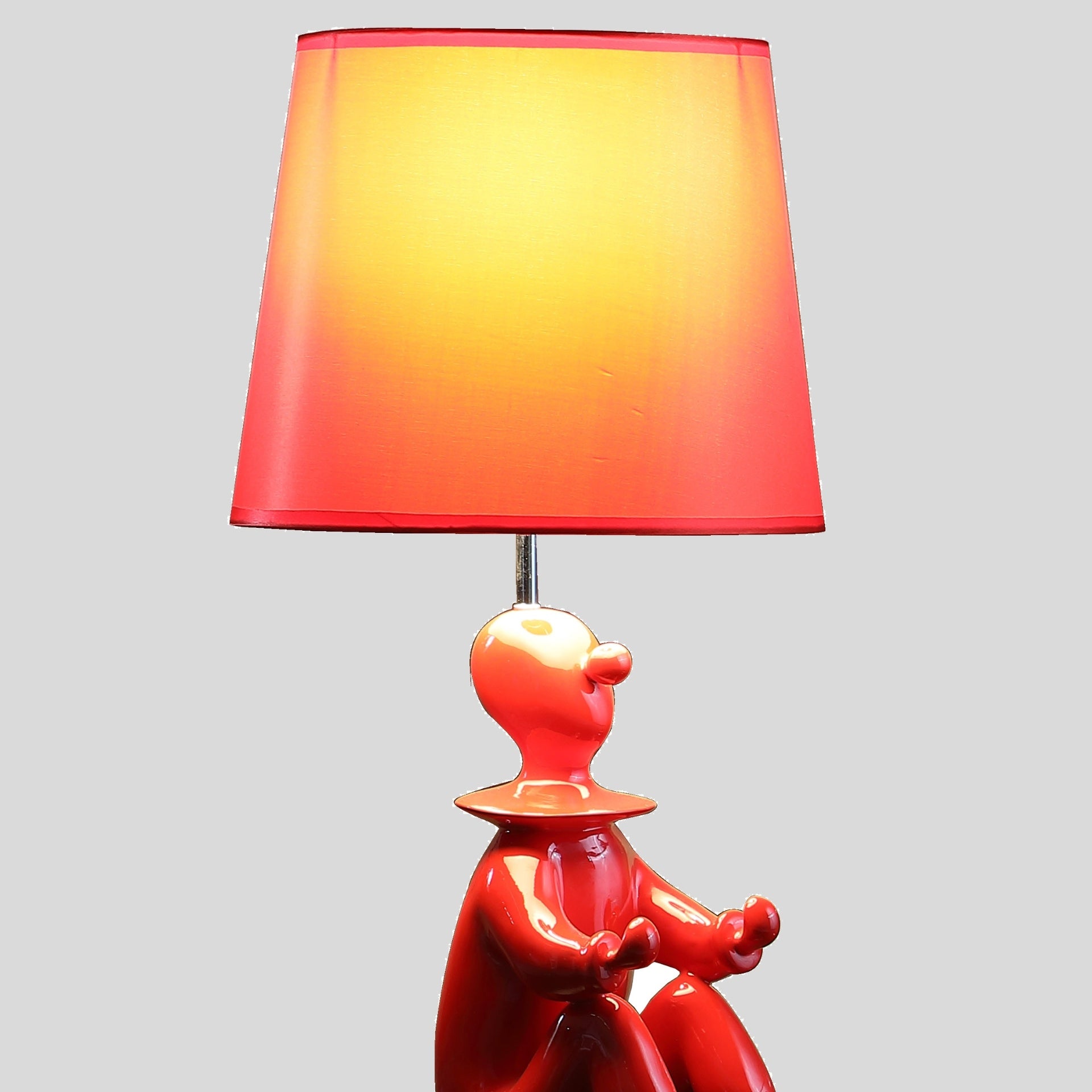21.25" Red Modern Clown Phone Holder Resin Table Lamp