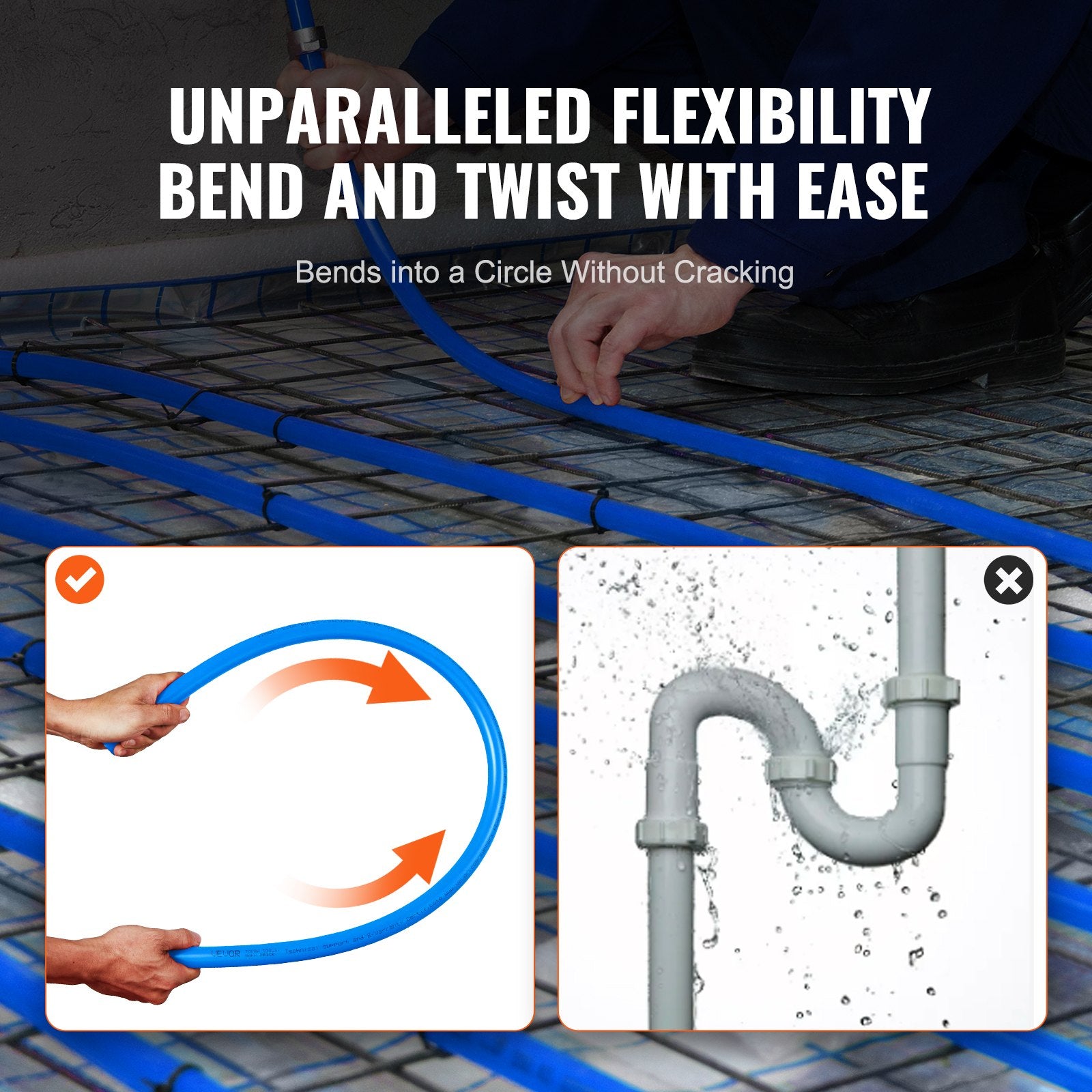 PEX Pipe 3/4 Inch, 100 Feet Length PEX-A Flexible Pipe Tubing for Potable Water, Pex Water Lines for Hot/Cold Water & Easily Restore, Plumbing Applications with Free Cutter,Blue