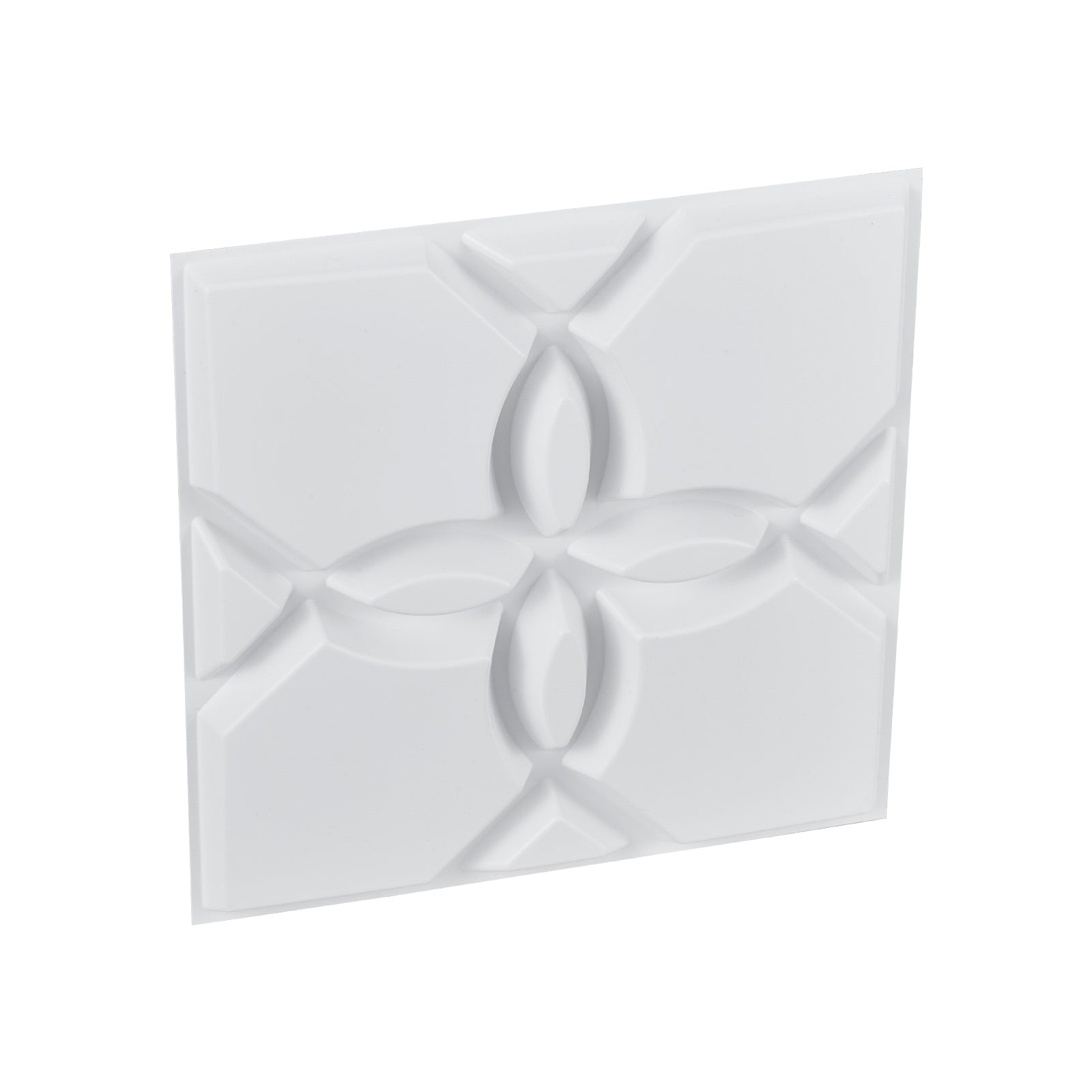 3D Wall Panels 33-Pack 11.81 x 11.81'' PVC 32 Sq.Ft Coverage Floral Matte White