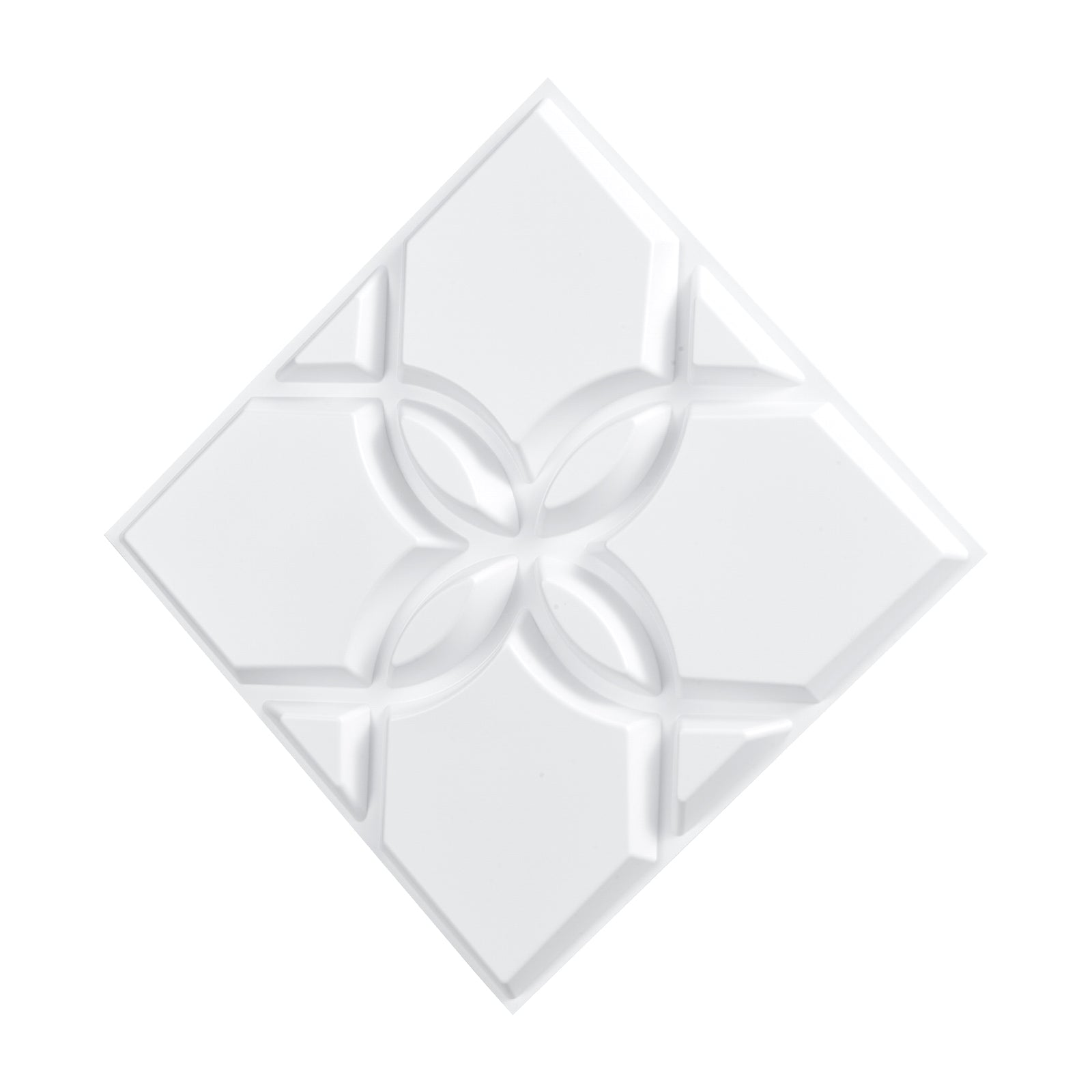 3D Wall Panels 33-Pack 11.81 x 11.81'' PVC 32 Sq.Ft Coverage Floral Matte White