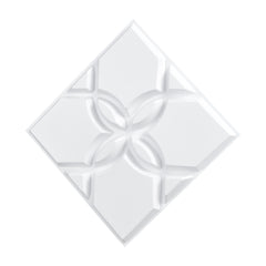 3D Wall Panels 33-Pack 11.81 x 11.81'' PVC 32 Sq.Ft Coverage Floral Matte White