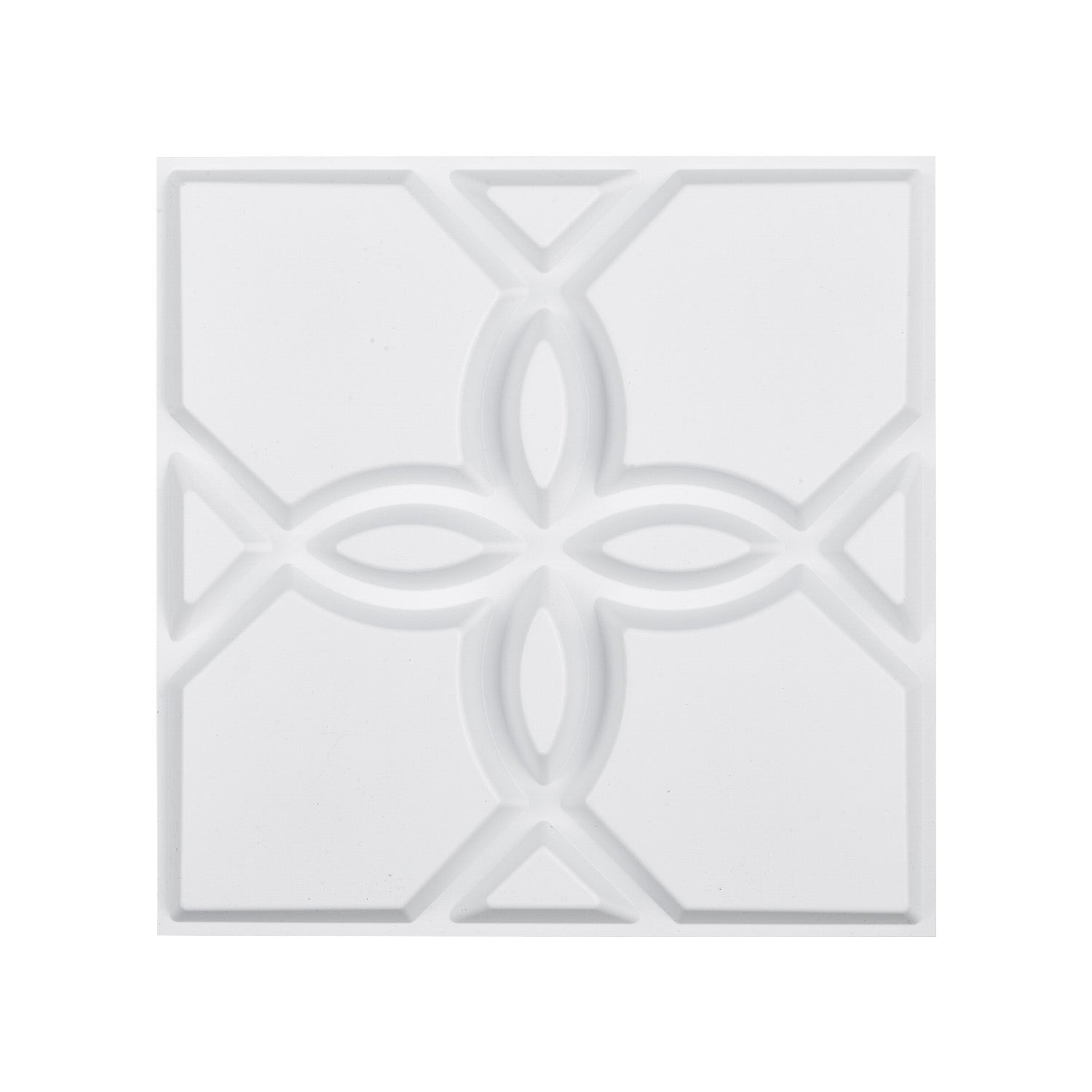 3D Wall Panels 33-Pack 11.81 x 11.81'' PVC 32 Sq.Ft Coverage Floral Matte White