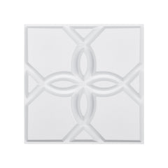 3D Wall Panels 33-Pack 11.81 x 11.81'' PVC 32 Sq.Ft Coverage Floral Matte White