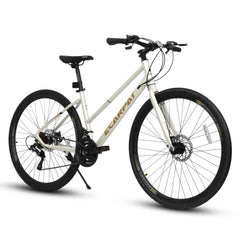 A28250 700Cx35 Road Bike with Aluminum Alloy Wheels, 21-Speed Gear System, Disc Brakes, Wide Tires – Ideal for Urban Commuting and Student Transportation