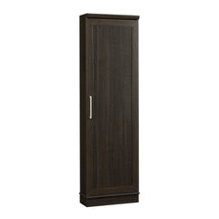 Contemporary Corner Storage Cabinet with 5 Shelves, Brown finish