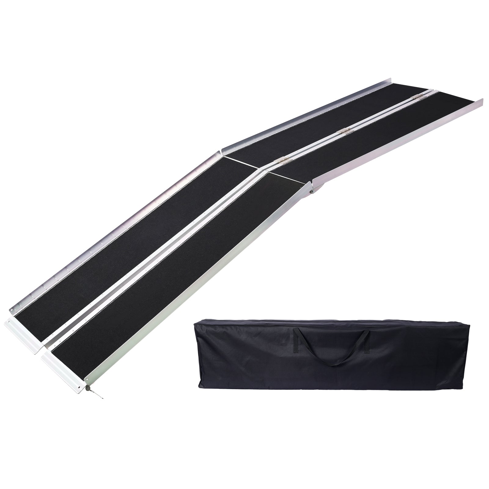 wheel chair ramp 10ft ,aluminium threhold ramp,Portable and Foldable, 600 Pound Capacity, Non-Skid Surface, Two Separate Pieces, for Home, Steps, Stairs, Doorways with bag