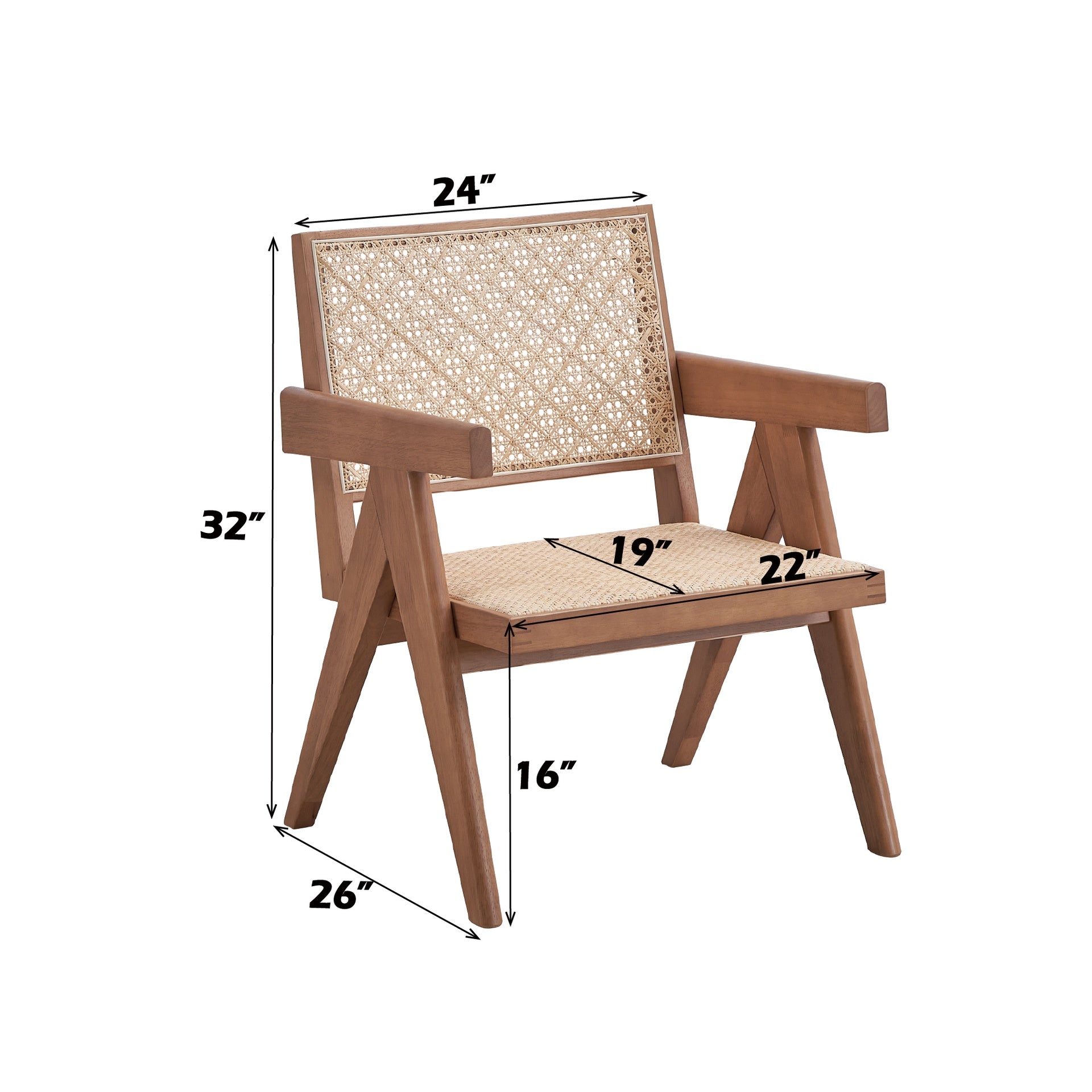 Velentina Rattan & Natural Finish Accent Chair