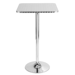 Bistro Contemporary Adjustable Square Bar Table in Silver by LumiSource