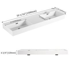 60 Inch Bathroom Resin Sink(GRB60120DMO)