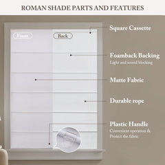 1PC 31x64" Cordless Roman Blind  Galen Matte fabric