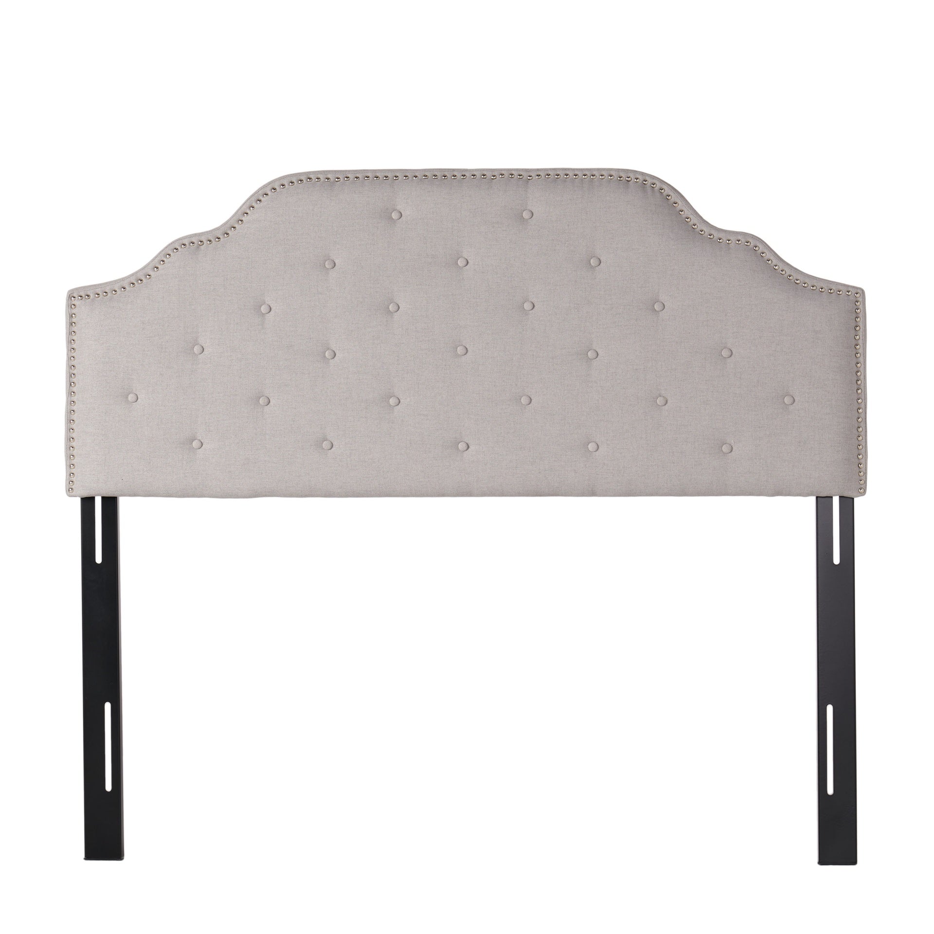 Tufted Upholstered Headboard Queen Size, Solid Wood Head Board with Durable Metal Legs, Adjustable Height Queen headboard with Nailhead Trim,fabric Headboard in Modern Button Tuffted Design
