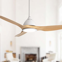 52 Inch Ceiling Fan with Light 22W 3 Color Dimmable LED Memory Function Ultra Quiet Reversible DC Motor 1H 4H 8H Timer for Large Rooms