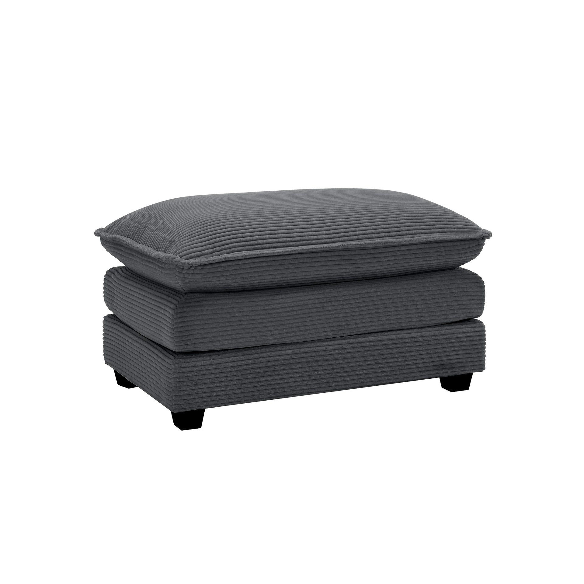 Ottoman Footstool in Corduroy Fabric, Can be Used with 2 Seater Sofas, 3 Seater Sofas and 4 Seater Sofas,Grey Corduroy Fabric