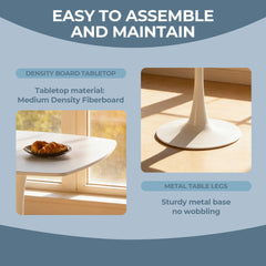 31.5 Inch White Square Dining Table for 2-4 Person, Mid-Century Modern Tulip Table with Sturdy Metal Pedestal Base, 0.71" Thickened MDF Tabletop for Small Space, Apartment, Kitchen, Bistro & Office