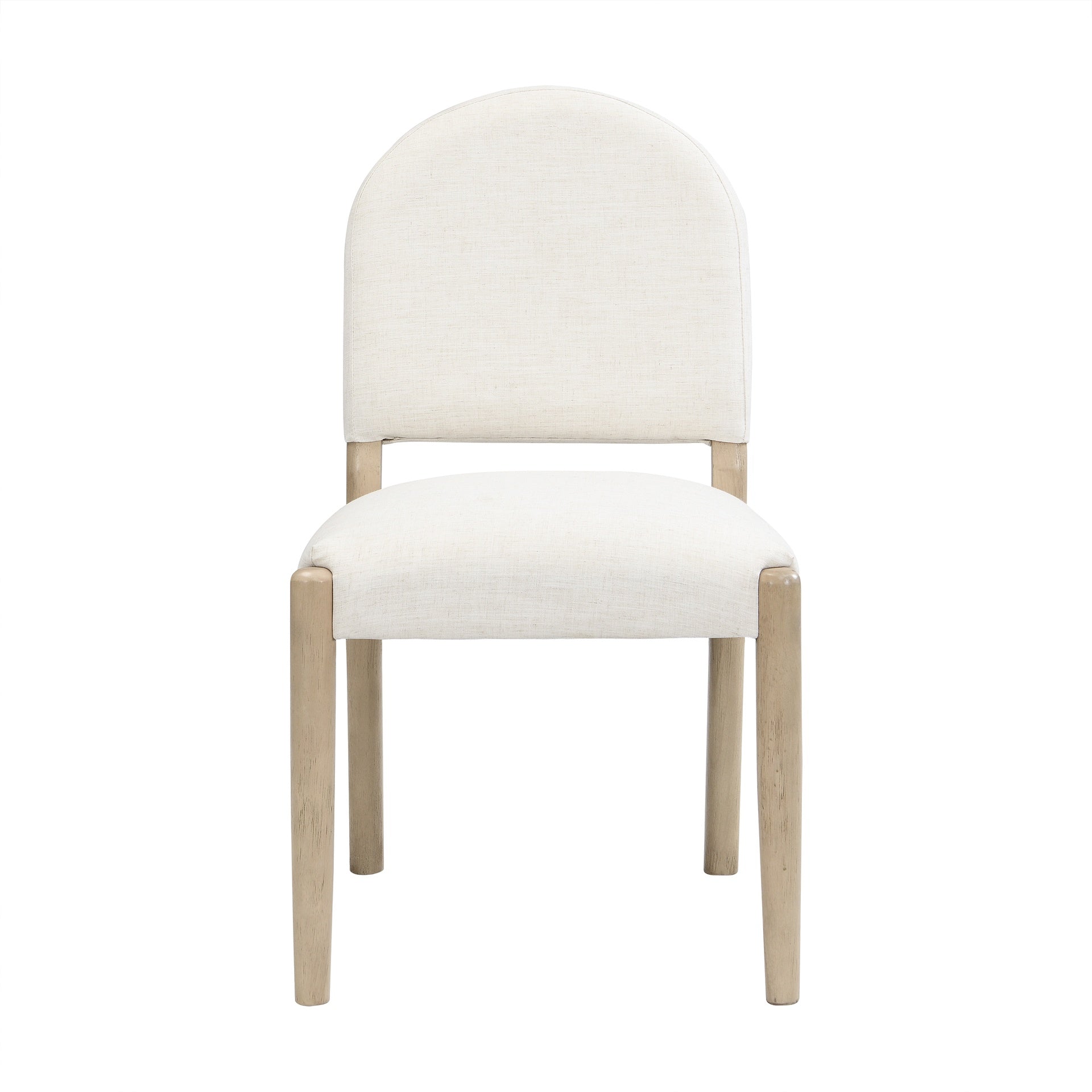 Dining Chairs with Back Mid Century Fabric Upholstered Armless Dining Room Side Chairs Set of 2-Light Ash+Beige