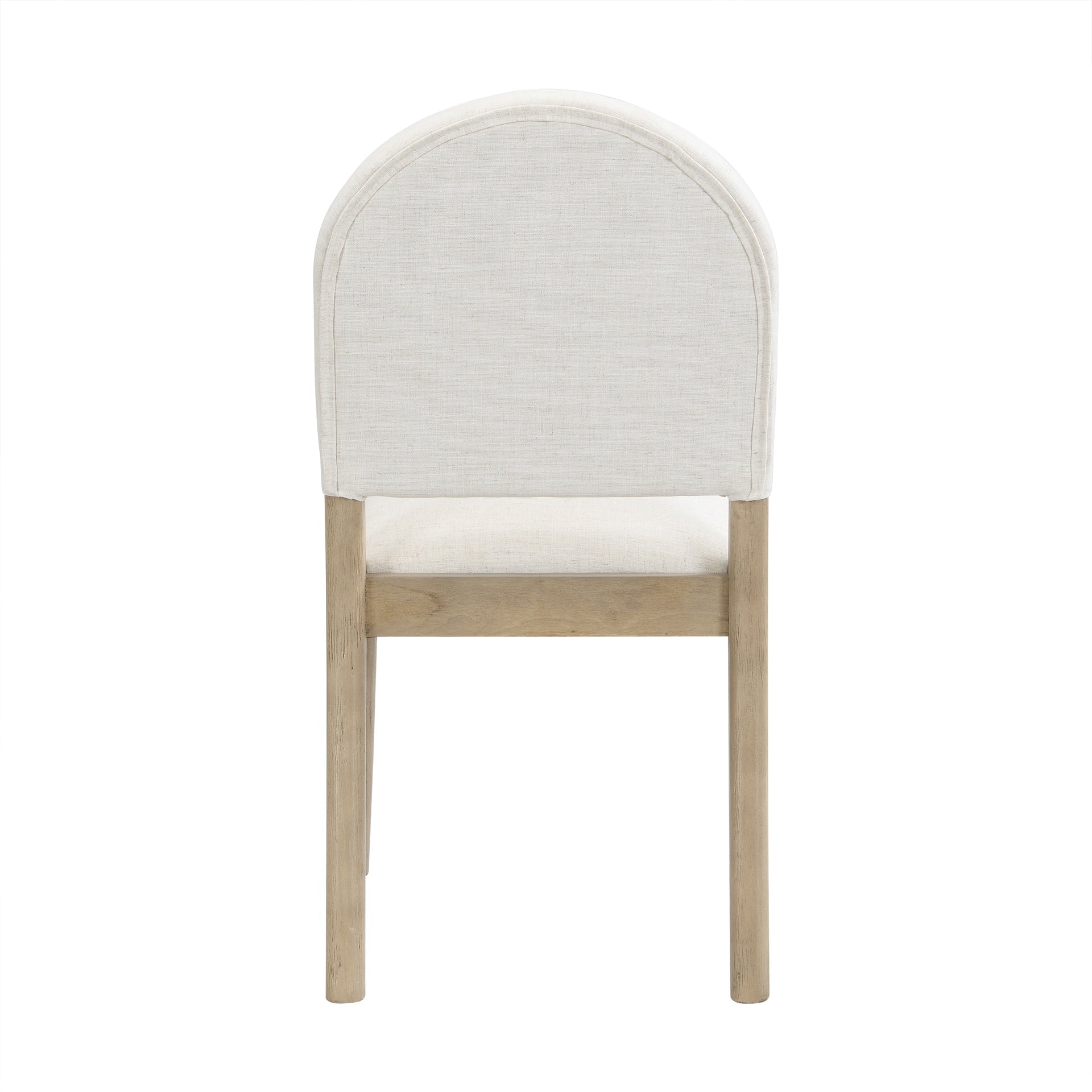 Dining Chairs with Back Mid Century Fabric Upholstered Armless Dining Room Side Chairs Set of 2-Light Ash+Beige